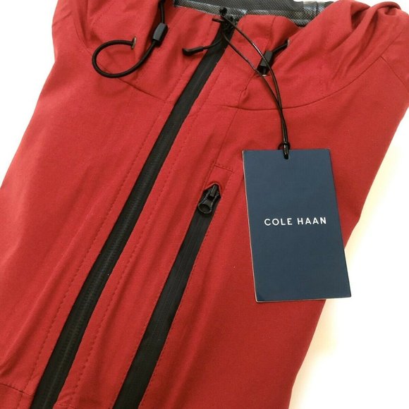 Cole Haan Grand.ØS Windbreaker Shell Jacket Red - Picture 8 of 8